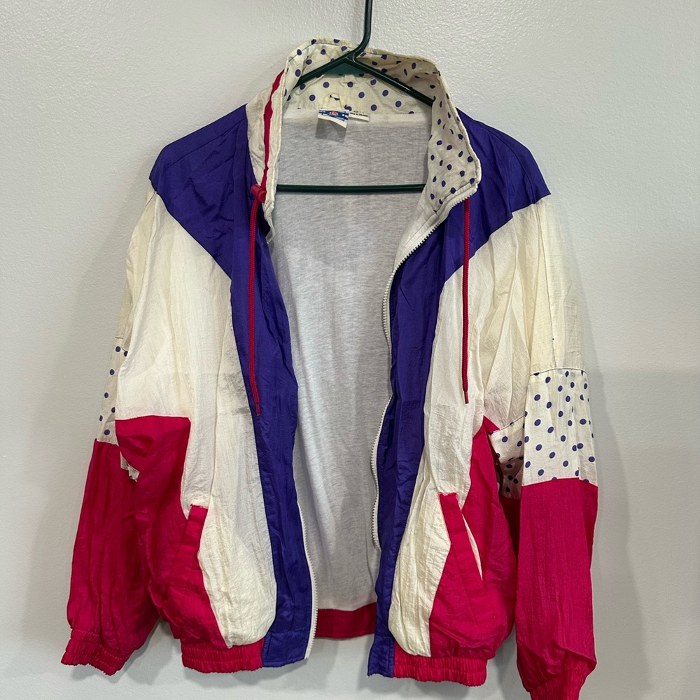Pro Spirit Athletic Gear Women's Puffer Jacket in Purple, Red, and White